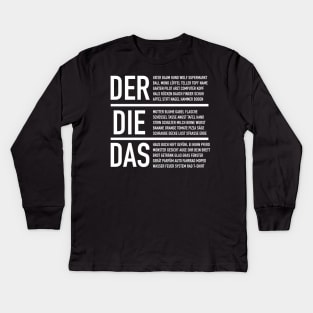 German Articles - German Language Cheatsheet Kids Long Sleeve T-Shirt